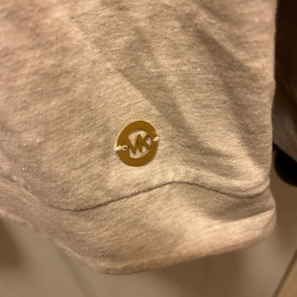 Michael Kors Tan Asymmetrical Hooded Shirt Sz L - Picture 7 of 10